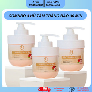 ( Combo 3 hủ ) Tắm trắng Đào 30 MIN 1 hủ 380gr hỗ trợ dưỡng trắng da body 1 tuần ủ 3-4 lần