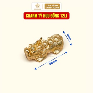  Charm tỳ hưu hoa sen đồng mix vòng tay phong thủy Sơn Mộc Hương may mắn tài lộc cho người đeo 