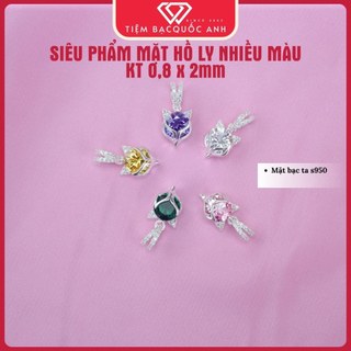 Mặt hồ ly bạc ta S950, được đúc bọc bạc, hột cẩn hạt tấm trên vành.