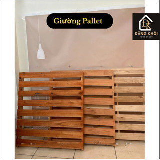 Giường ngủ pallet gỗ tự nhiên cao cấp, Giường pallet gấp gọn hở chân, gỗ mới cao 10cm - HOMDECOR