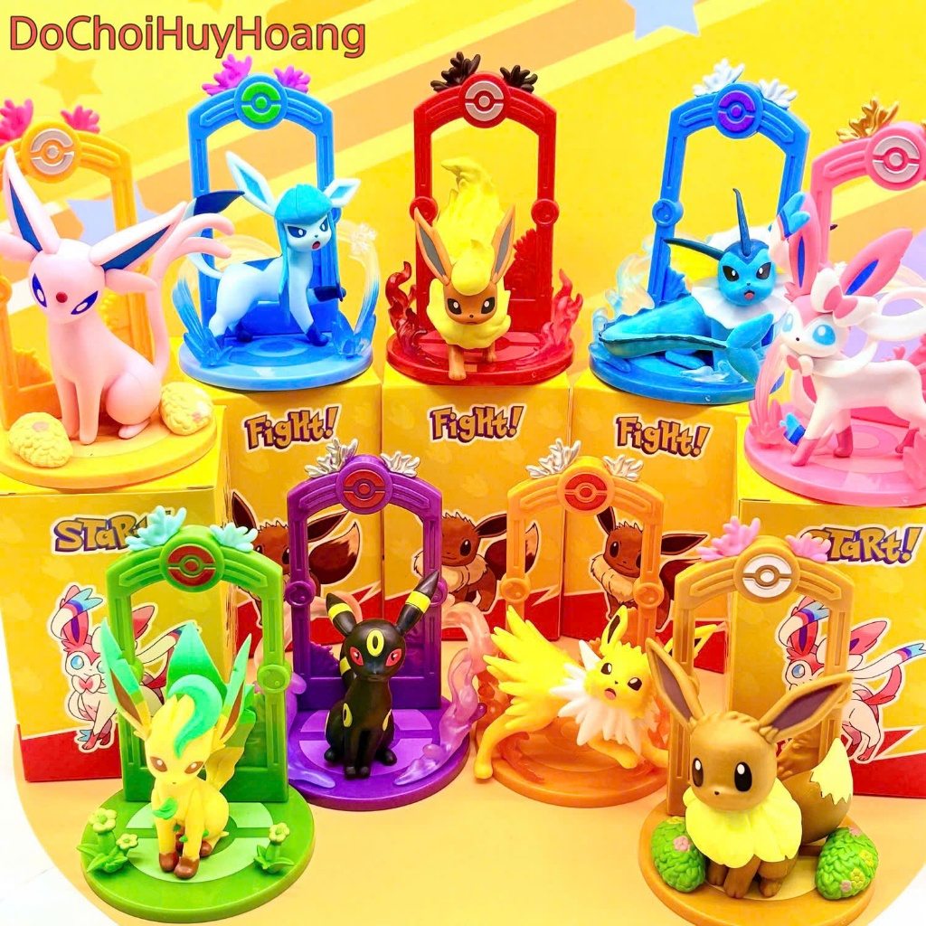 Mô hình tượng POKEMON Eevee Flareon Vaporeon Jolteon Umbreon Espeon Glaceon Leafeon Sylveon 11cm