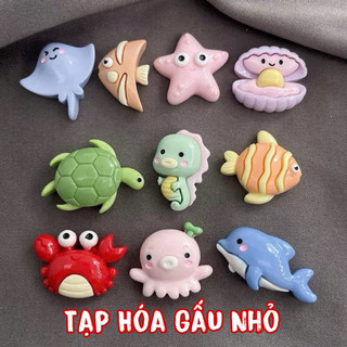  Set 10 Charm SINH VẬT BIỂN gắn dép Sục,Dép Tổ Ong - Đã Sẵn Nút 
