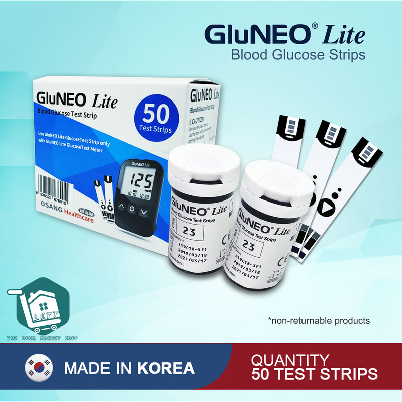 Que thử đường huyết GluNeo lite hộp 50 Test, que tiểu đường Gluneo hộp 25 hoặc 50 que