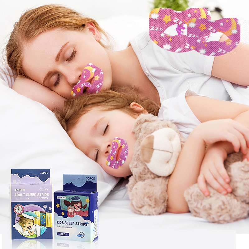 Hộp 30 miếng dán chỉnh hình chống ngáy ngủ, ngủ há miệng. Miếng dán chống ngáy, nghiến răng vật lý