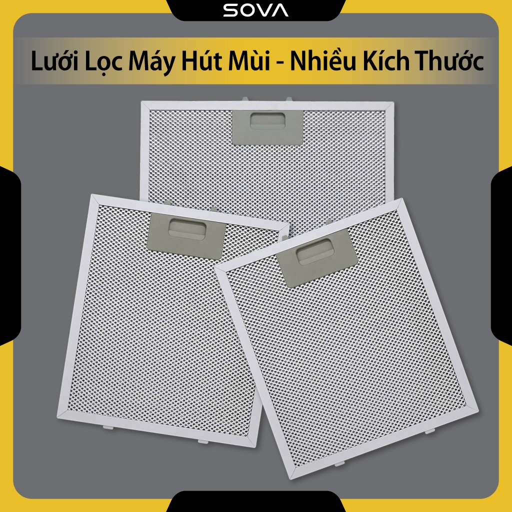 Tấm lưới lọc mỡ máy hút mùi 3 lớp nhôm – Nhiều kích thước, phụ kiện thay thế máy hút khói nhà bếp