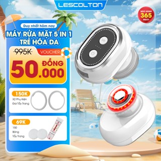 Máy rửa mặt, di tinh chất 5in1 Lescolton Lokykin kiêm nâng cơ EMS, trẻ hóa da ánh sáng Photon, tẩy trang, massage mặt