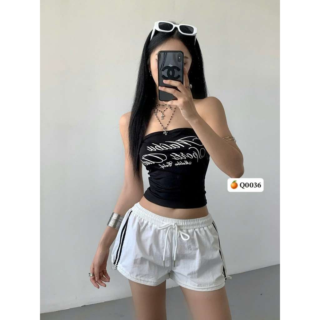 Quần đùi nữ dù dây rút chạy viền thể thao lưng cao phom đẹp | Quần short nữ chạy viền thể thao năng động | BigBuy360 - bigbuy360.vn