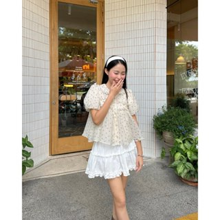 Áo babydoll voan hoa nhí tay phồng THE C.I.U - Nicky Top