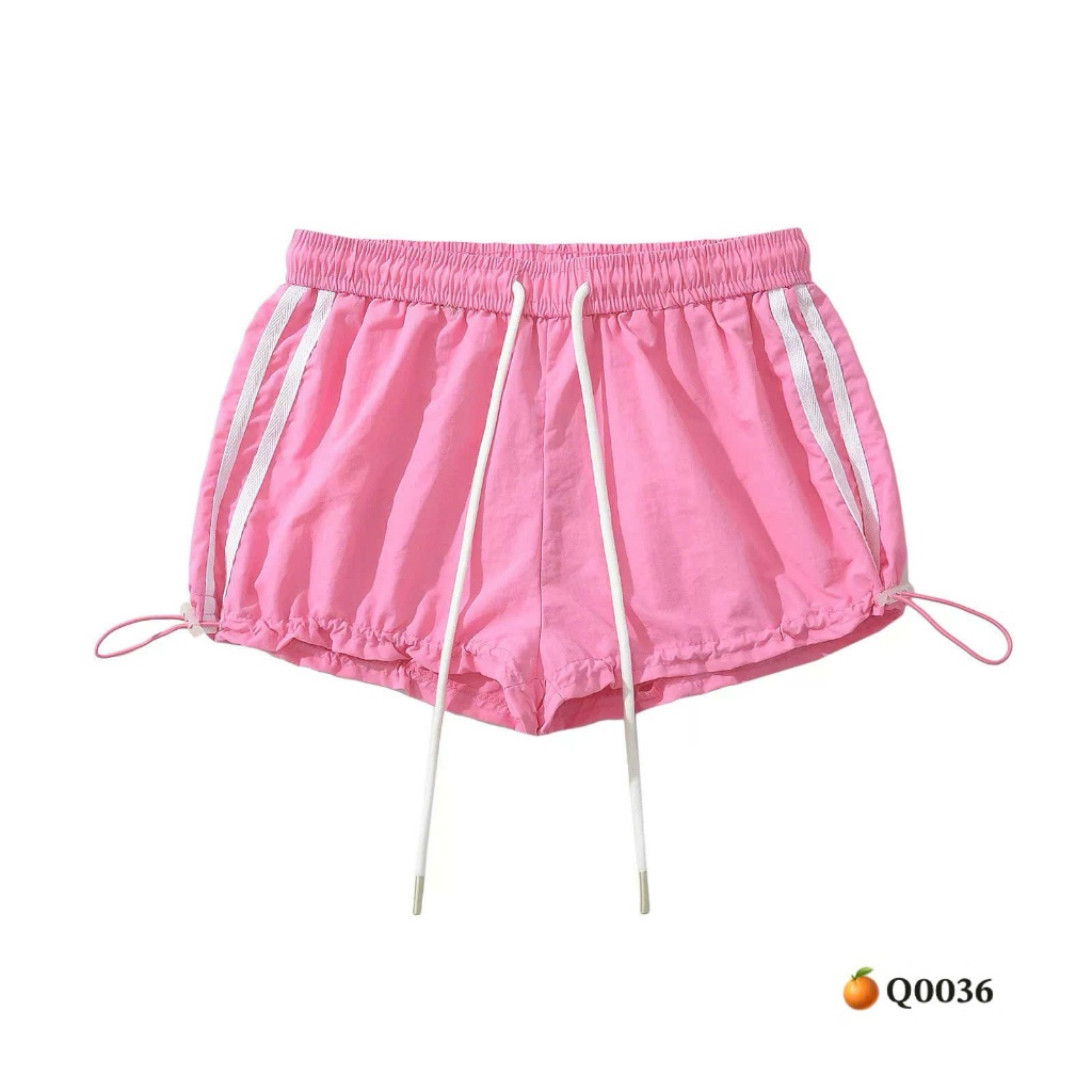Quần đùi nữ dù dây rút chạy viền thể thao lưng cao phom đẹp | Quần short nữ chạy viền thể thao năng động | BigBuy360 - bigbuy360.vn