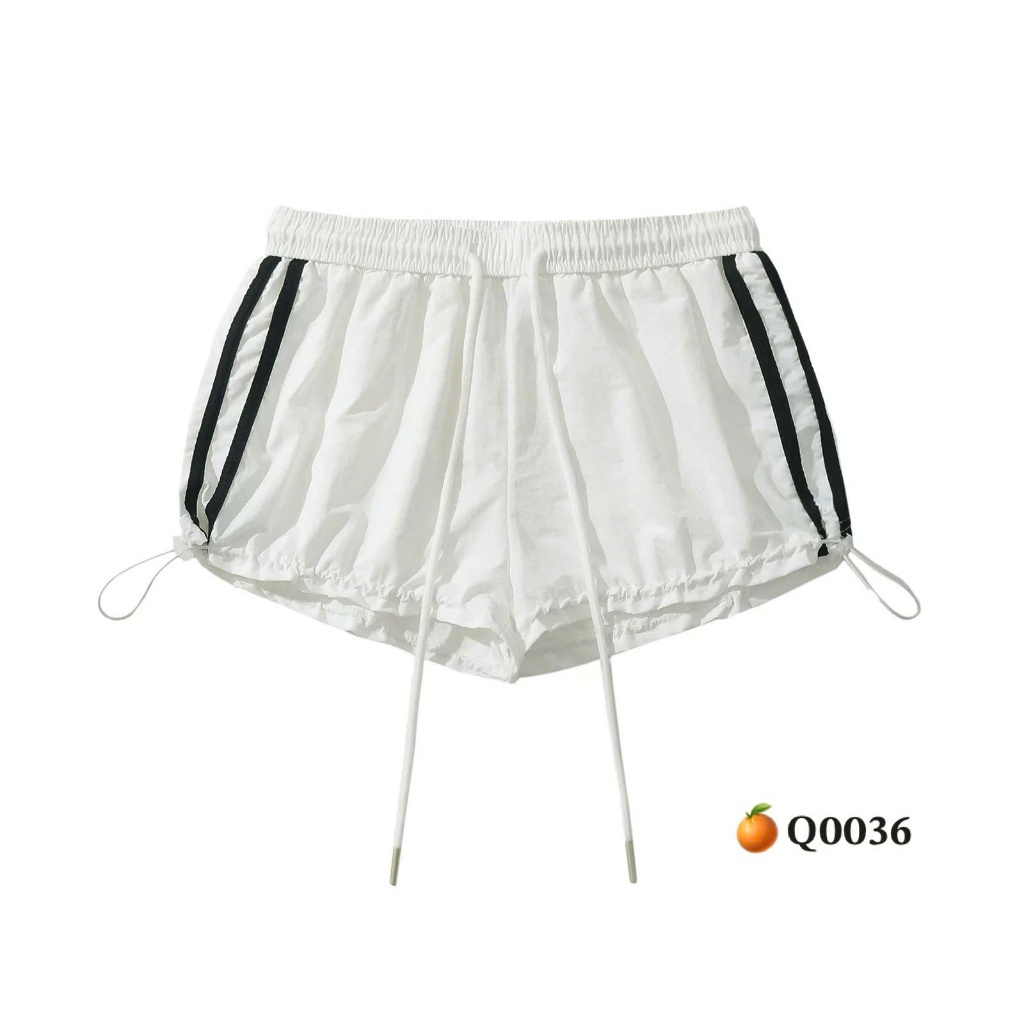Quần đùi nữ dù dây rút chạy viền thể thao lưng cao phom đẹp | Quần short nữ chạy viền thể thao năng động | BigBuy360 - bigbuy360.vn