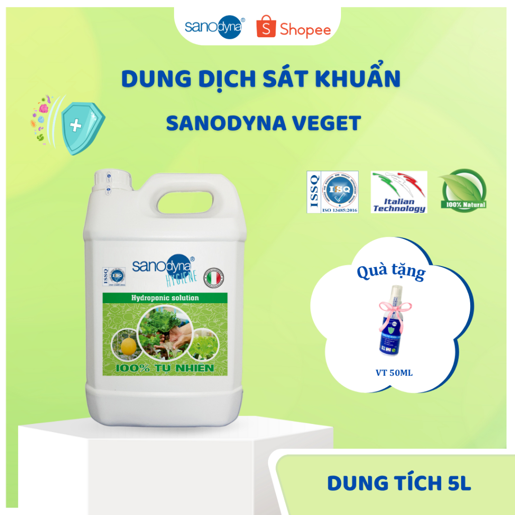  Dung dịch sát khuẩn nấm virus tự nhiên 100% dùng trong thủy canh và thổ canh SANODYNA   CAN 5L  