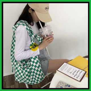  Túi tote đeo chéo nam nữ caro vải canvas phong cách ulzzang unisex đi học đi chơi 