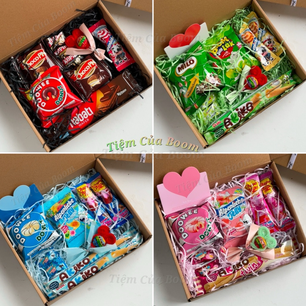Hộp Quà Bánh Kẹo Ngọt Ngào Tặng Người Yêu, Người Thân Dịp Sinh Nhật, Noel, Quốc Tế Thiếu Nhi