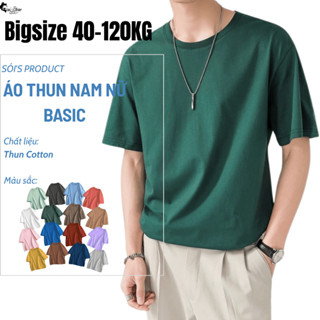 Áo thun nam nữ 40-115kg cổ tròn Sói Store thun otton co giãn 4 chiều form rộng