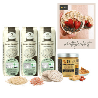  Combo Bữa ăn sáng ăn nhẹ ăn xế healthy cùng Bánh gạo lứt và Bơ đậu phộng GUfoods - Bánh Tết 