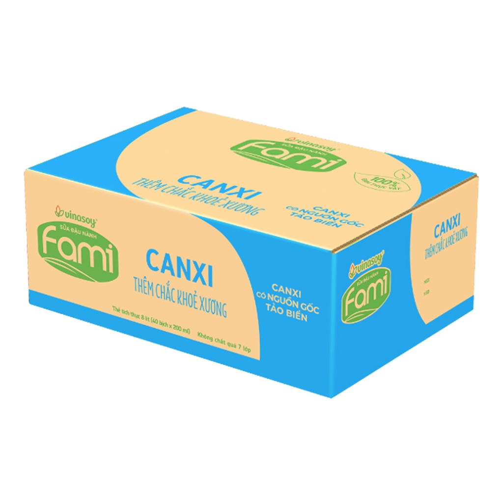 Thùng 40 bịch Sữa đậu nành Fami Canxi bịch 200ml