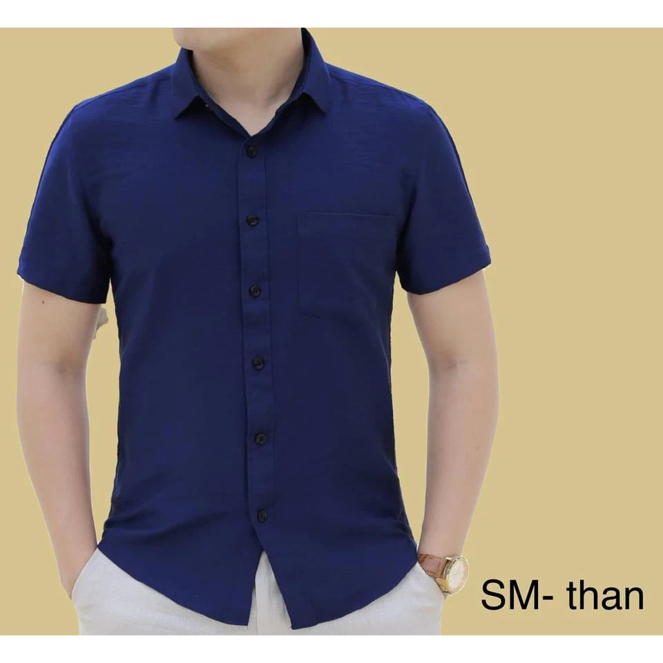Áo đũi nam cộc tay cổ bẻ full cúc(mã AD02) | BigBuy360 - bigbuy360.vn