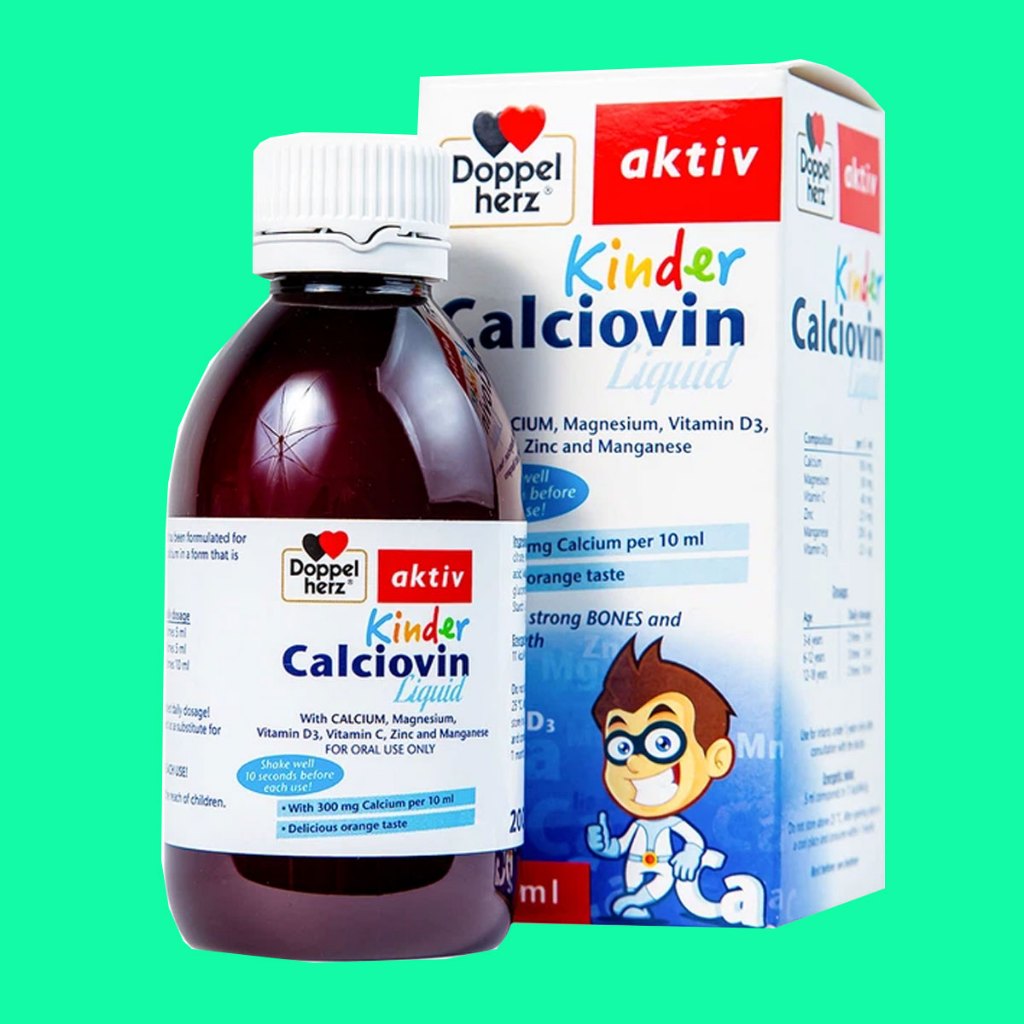 Siro bổ sung Canxi+ D3 và khoáng chất cho bé Doppelherz Aktiv Calciovin Liquid( Chai 200ml)