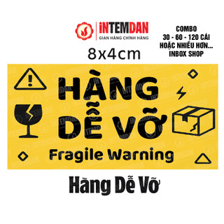 [HÀNG SẴN] COMBO TEM HÀNG DỄ VỠ VINH LIEN SIZE 8X4CM MÀU VÀNG