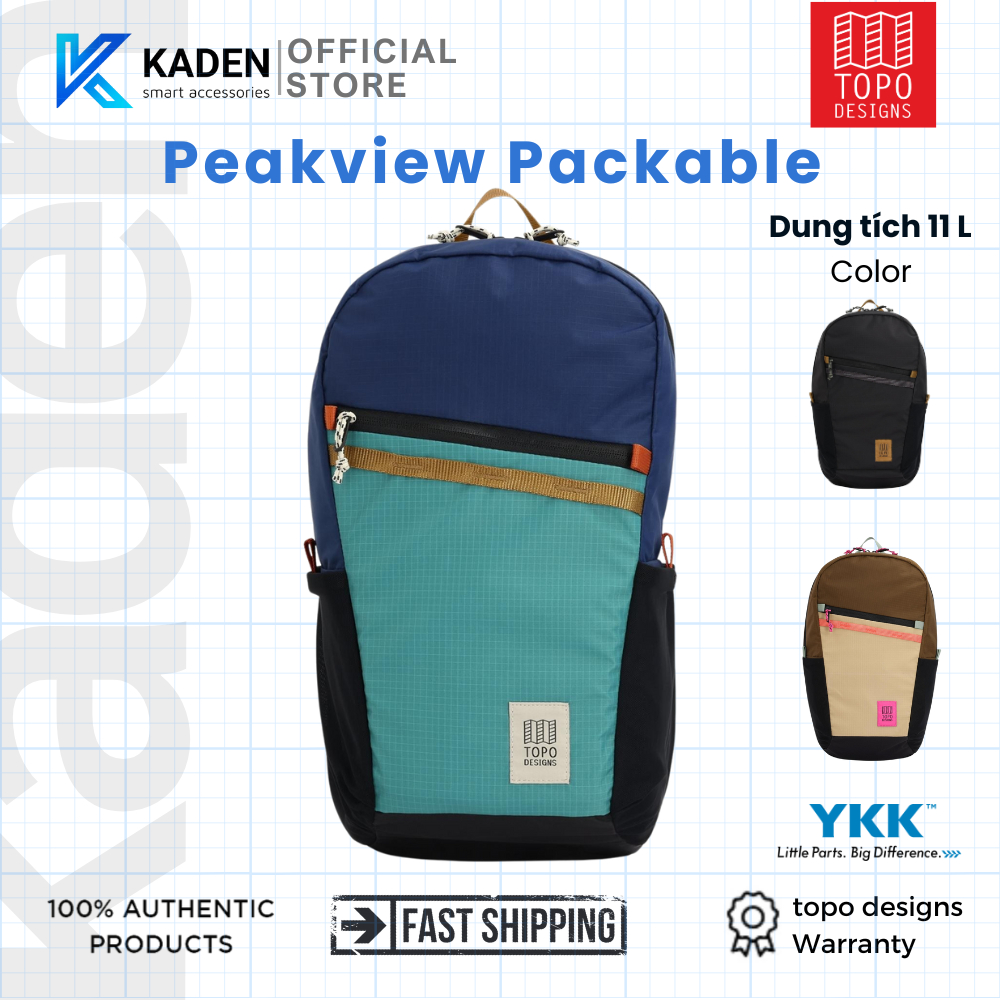 Balo laptop Topo Designs Peakview Packable đựng macbook/laptop 15inch, chính hãng, có thể gấp gọn-Hàng Chính Hãng | BigBuy360 - bigbuy360.vn