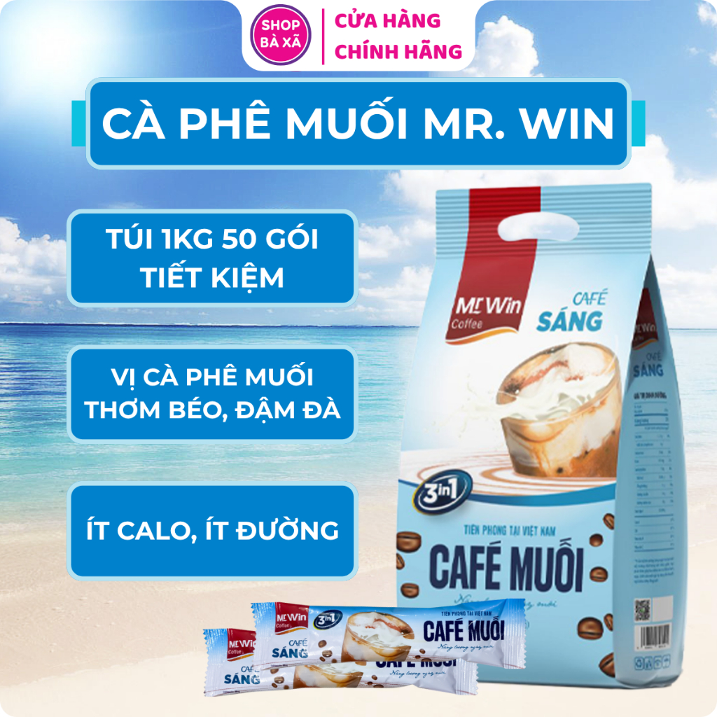 [BỊCH 50 GÓI] Cà Phê Muối Mr.Win Chuẩn Vị Huế - Thơm Ngon, Đậm Đà, Có Kem Mặn Béo Ngậy