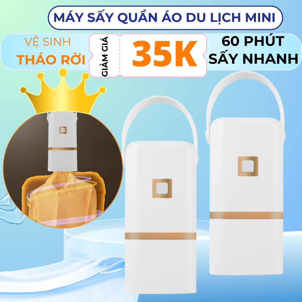  Máy sấy quần áo mini gấp gọn chế độ sấy 3 chiều 360 độ khử khuẩn quần áo 3 lớp bảo vệ nhiệt an toàn tủ sấy quần áo 
