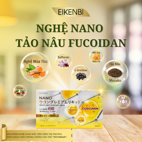 [Chính hãng] Tinh chất nghệ Nano Ukon Premium Liquid Eikenbi Nhật Bản- Hộp 15 ống