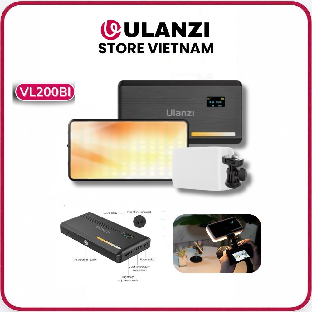ULANZI VL200 BI-COLOR (2500-9000K) - Đèn LED 2 Màu Trắng/ Vàng (2481)