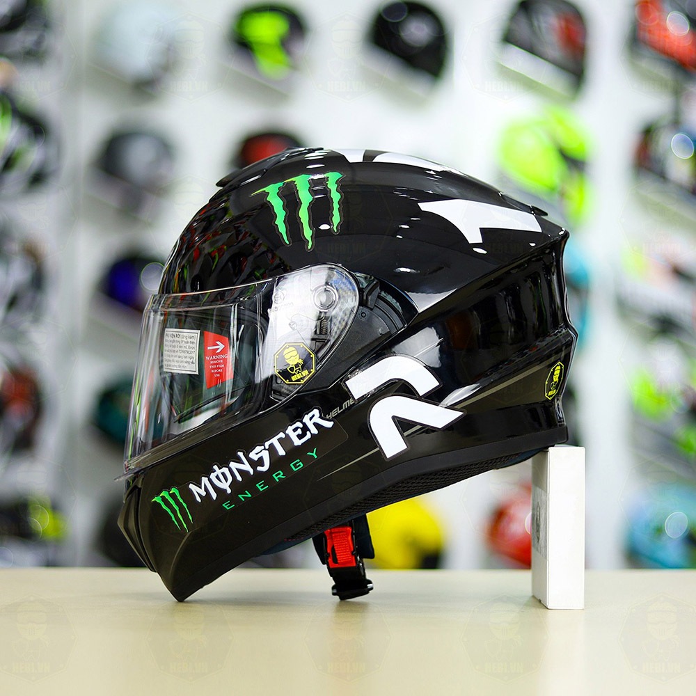Mũ Fullface 2 kính Yohe 981 Dán Tem HJC Monster