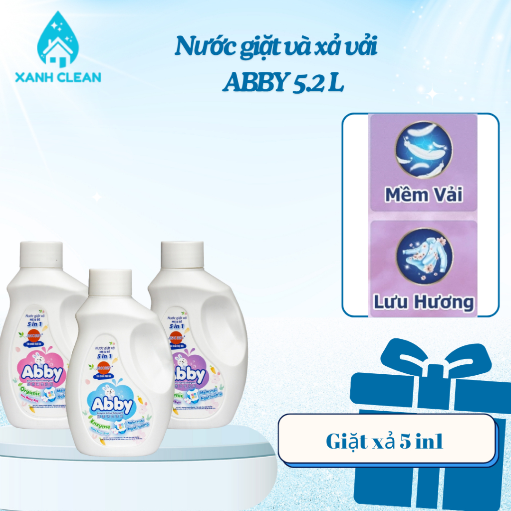 Nước Giặt Xả ABBY 3000ml Dành Cho Mẹ Và Bé Công Nghệ Enzym