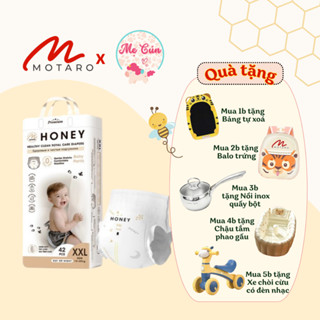 (Mẫu mới) Tã bỉm Cao cấp Momo Honey siêu mềm mịn dán NB66, S52, M46, quần M52, L48, XL44, XXL42, 3XL40, 4XL38 cho bé yêu