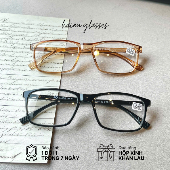 Kính Lão Đọc Sách Báo Dáng Kính Vuông Đẹp Gọng Kính Nhựa Dẻo Cao Cấp, nhìn gần rõ chữ M26-05 - Kính Lão Hải Âu