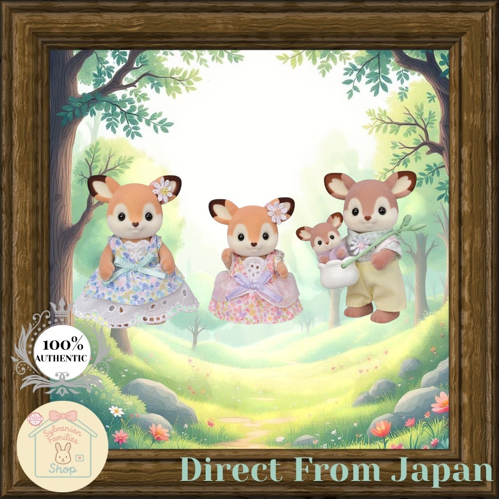 Sylvanian Families Doll - Deer Family - FS-53, ST Mark Certified, for ages 3 and up, Toy Dollhouse, 