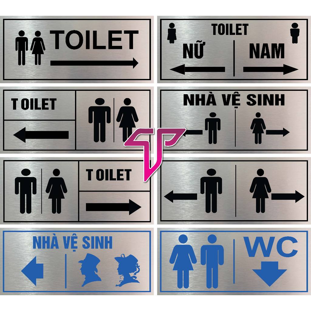 Bảng toilet, bảng chỉ dẫn nhà vệ sinh, chỉ dẫn WC, bảng toilet nhà vệ sinh nam, nữ, bảng hướng dẫn v