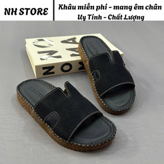  Dép Nam Đẹp Quai Ngan Chữ K Mẫu Mới 2025.Dép Cho Nam Cao Cấp Chữ K Và Chữ H  Quai Da  Mềm Mại Mang Êm Chân Khâu May Đế 