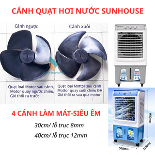  Cánh quạt hơi nước Kangaroo Daikio trục 8mm 12mm Cánh quạt điều hoà hơi nước Sunhouse Thuận Ngược 
