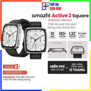  Đồng hồ thông minh Amazfit Active 2 Square Premium màn hình AMOLED vuông 1.75 inch. Bảo hành 12 tháng 1 đổi 1 15 ngày. 