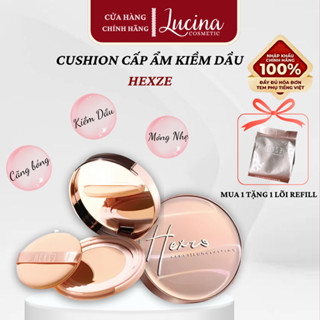 Cushion cấp ẩm HEXZE kiềm dầu lâu trôi 15g, phấn nước căng bóng , lớp kem nền mỏng nhẹ, nâng tone tự nhiên LÕI THAY THẾ