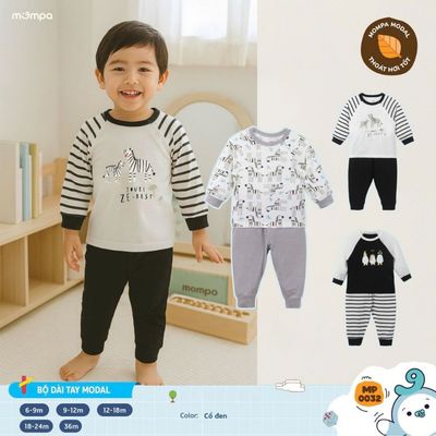 Đồ bộ cho bé Mompa dài tay 6 tháng - 3 tuổi vải Modal thấm hút mềm mại 0032