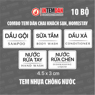 COMBO TEM DÁN CHAI RESORT, KHÁCH SẠN, HOMESTAY VINH LIEN SIZE 4.5X3CM NHỰA CHỐNG NƯỚC
