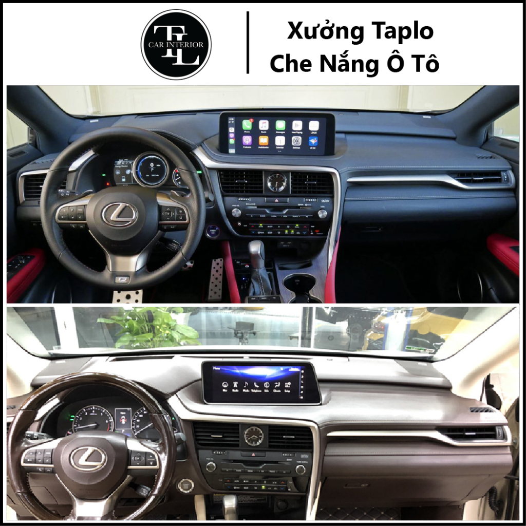 Thảm taplo LEXUS NX350, NX300, RX350, RX300, thảm taplo che nắng da carbon, da vân gỗ, nhung cừu cao