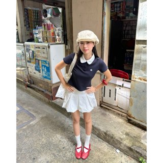 Áo polo nữ tay ngắn form ôm thêu hình hoa THE C.I.U - Lexi Polo Top