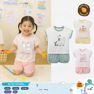 Đồ bộ cho bé Mompa cộc tay 6 tháng - 3 tuổi vải Modal thấm hút mềm mại 0041