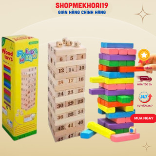 Đồ chơi cho bé, đồ chơi trẻ em rút gỗ Wisstoy 54 thanh luyện tập khéo léo và cẩn thận-Khoaibaby