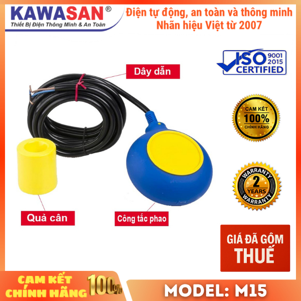 CÔNG TẮC PHAO BƠM - TỰ BƠM VÀ XẢ M15 KAWASAN (có xuất VAT)
