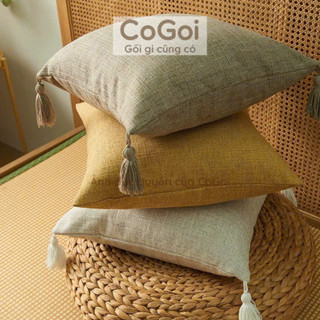 Gối tựa lưng sofa, gối sofa , vuông 45x45 , 50x50 có tua rua hiện đại sang chảnh