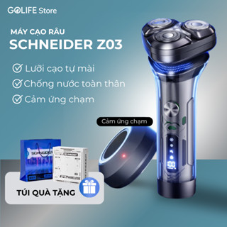 Máy cạo râu Schneider Z03 sạc không dây, máy cạo râu mini công nghệ cảm ứng chạm lưỡi cạo tự mài