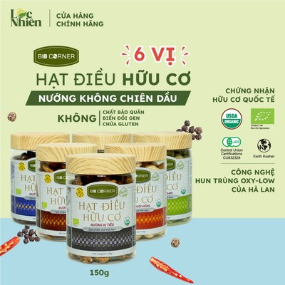 Hạt Điều Hữu Cơ Nướng - Bio Corner (150g) - Vị Tùy Chọn