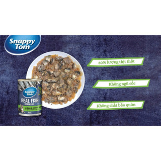 Pate mèo Snappy Tom vị cá trích, gà, cá ngừ giàu dinh dưỡng giá rẻ lon 400g