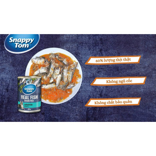 Pate mèo Snappy Tom vị cá trích, gà, cá ngừ giàu dinh dưỡng giá rẻ lon 400g